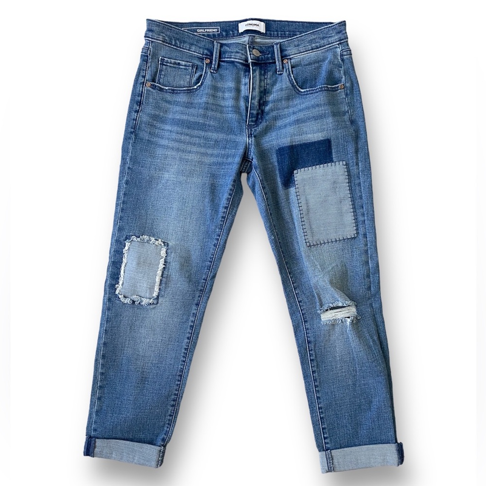 Sonoma Girlfriend Cropped Patchwork Jeans - image 1